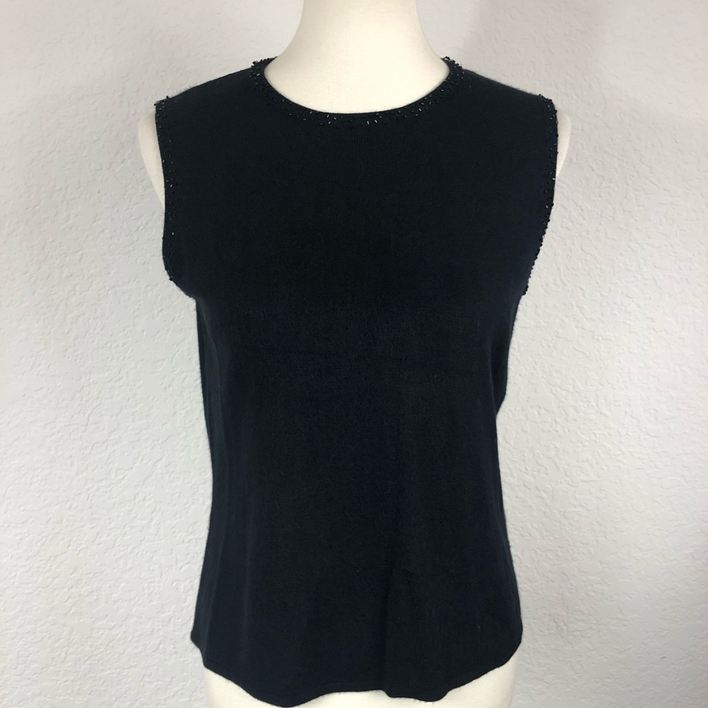 INC black Sleeveless Blouse With Beading Size Medium